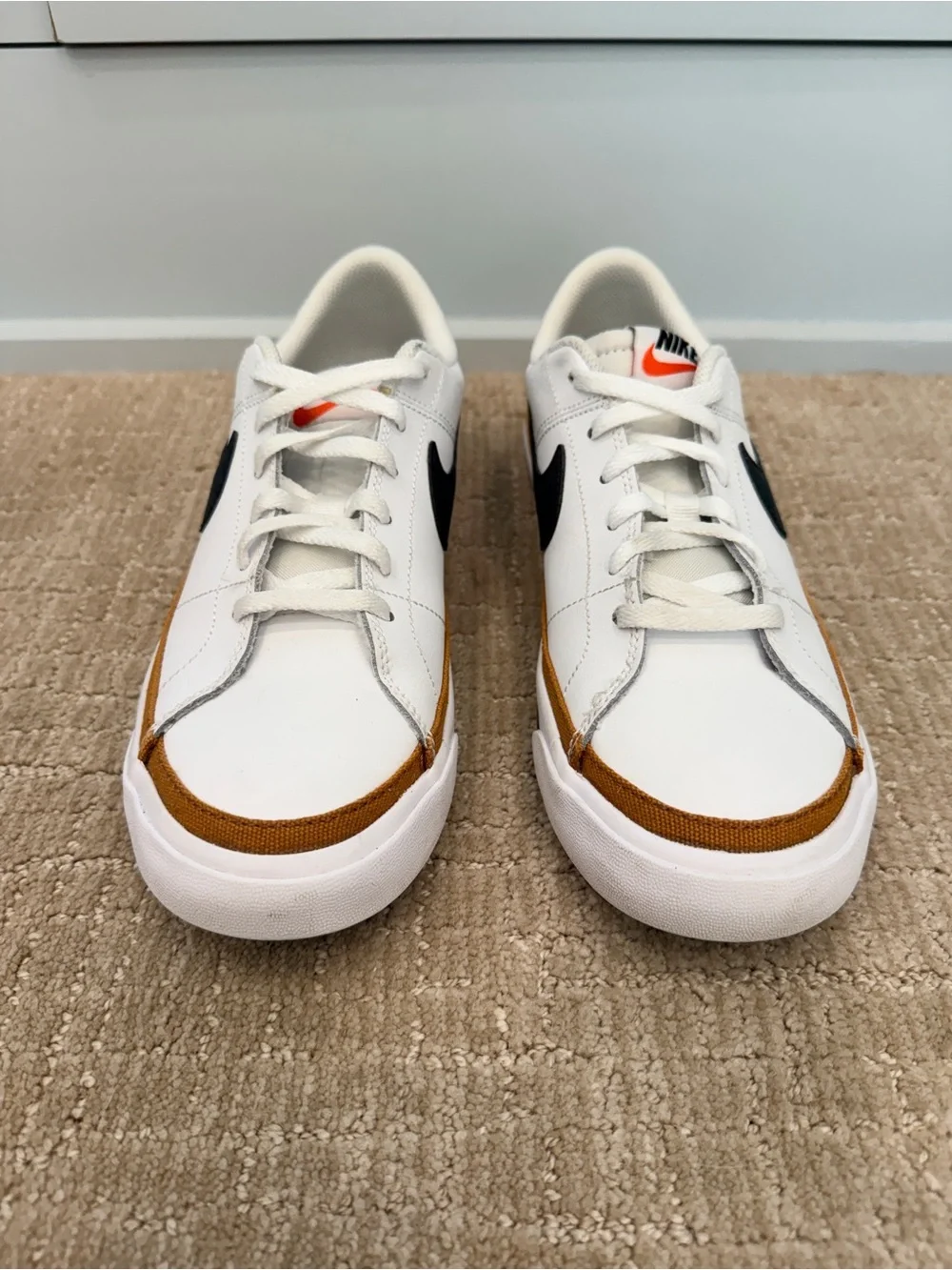 Nike Court Legacy Sneaker - white, tan, black